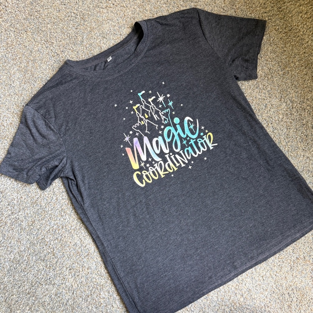 Magic Coordinator ladies cut Graphic Disney Tee - Charcoal  XL
